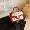 Women Cherry Square Bag PU Leather Sweet Cherry Crossbody Bag Adjustable Strap Sling Ladies Outdoor Small Handbags