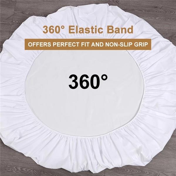 Drap-housse 100 % coton imperméable avec bandes élastiques, housses de matelas réglables antidérapantes pour lit simple, double, King, Queen, 150/180/200 cm