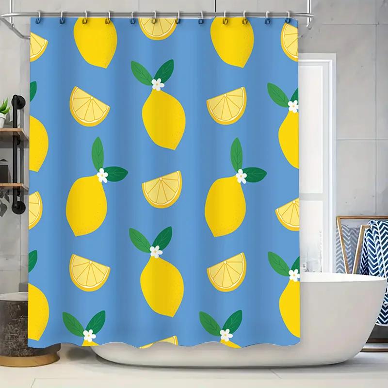 Lemon Shower Curtain Home Decor Waterproof Fabric Custom Size Printing Bathroom Accessories