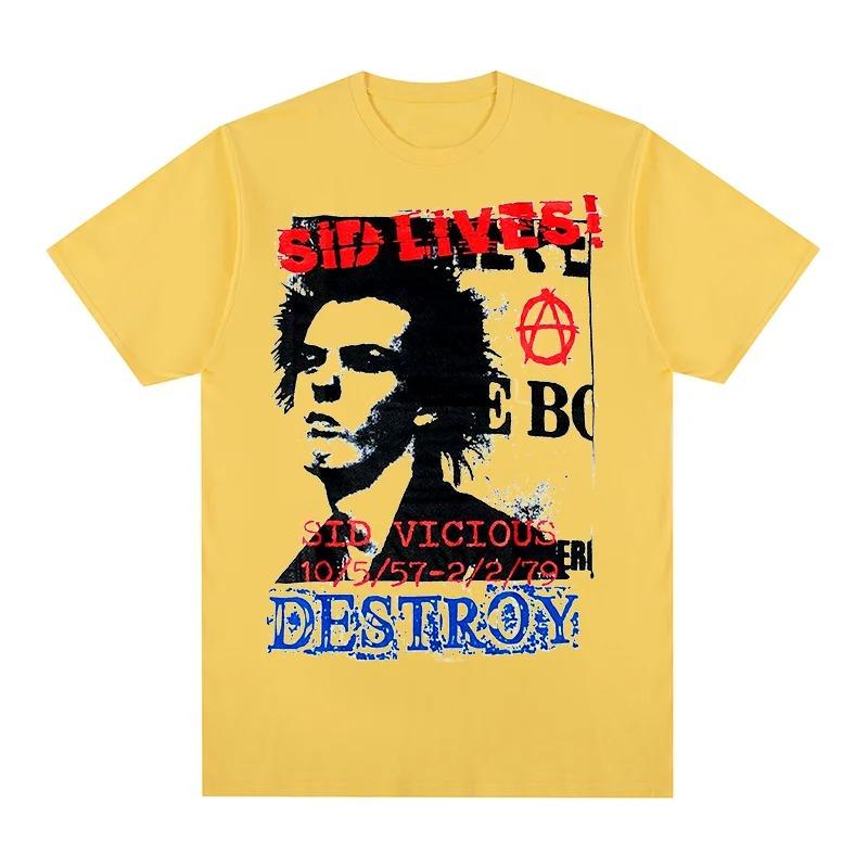 Sid Vicious SID LIVES Graphic Unisex Commemorate Shirt 2026 Summer New Unisex Women Rock Fashion Cotton Short Sleeve Tshirt Y2k