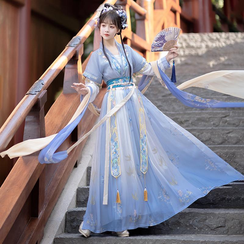 Bell Flower Tang Waist Tang Zizi Skirt Embroidered Chinese Style Daily Summer Style