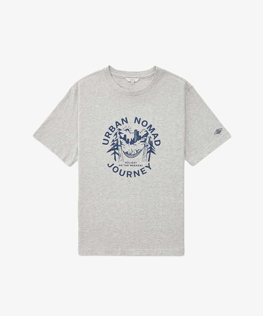 STCO Diems Preppy Graphic Round T-Shirt Gray (Classic Fit)_Dtsub53Csg