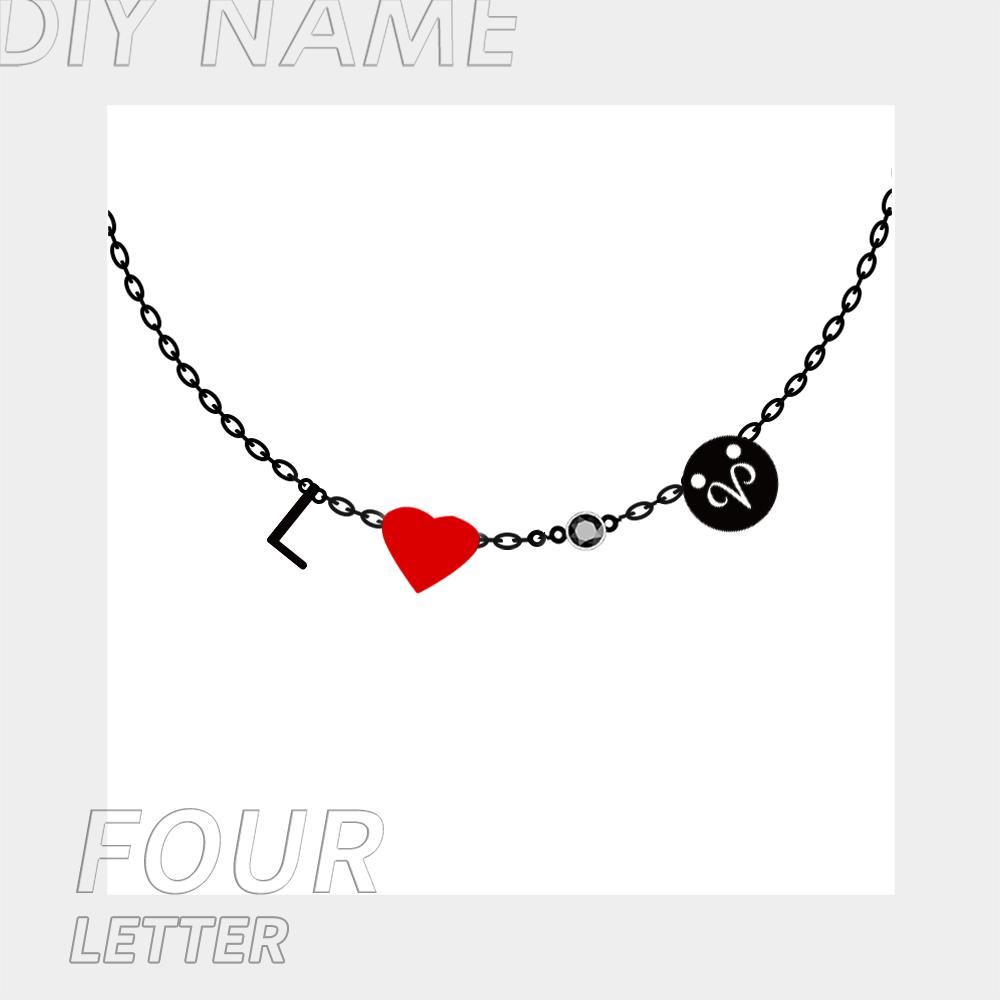 EManco Dropshipping Personalized Jewelry Colorful Rhinestone Necklace Diy Letter Heat Charm Constellations Necklace for Women