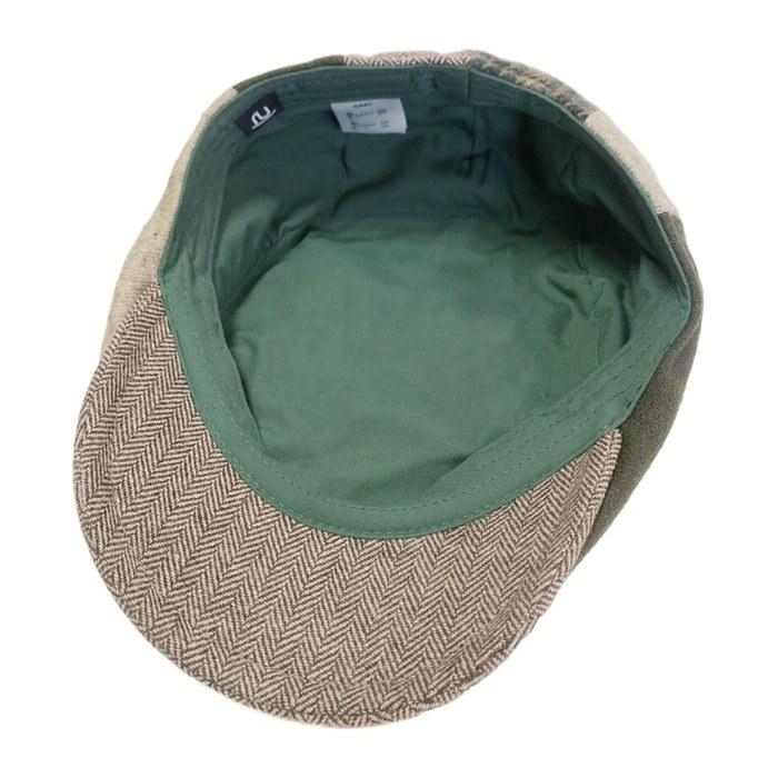 Basic Enchi Jolly Patch Hunting Hat, Patchwork Wool, Autumn/Winter, Unisex, One Size, Navy