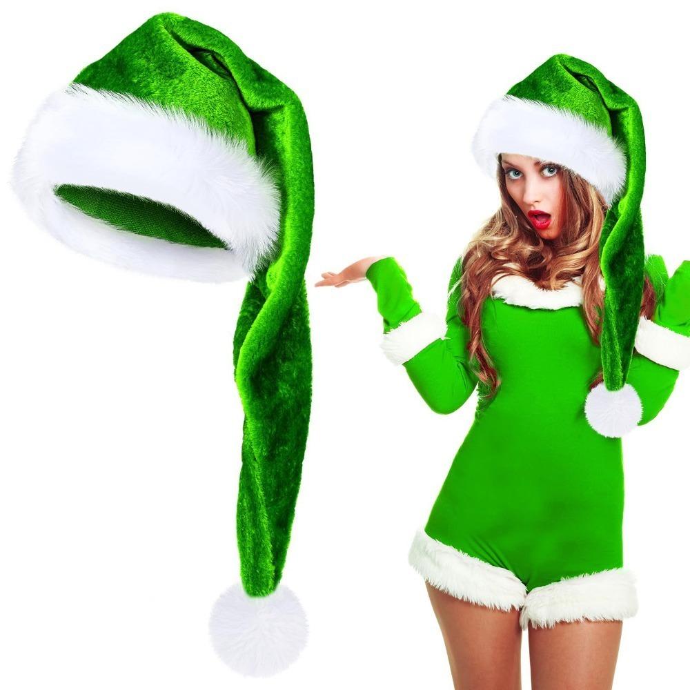 Super Long Christmas Hats Comfortable Durability Santa Hat Thickened Soft Santa Claus Caps Men's and Women's