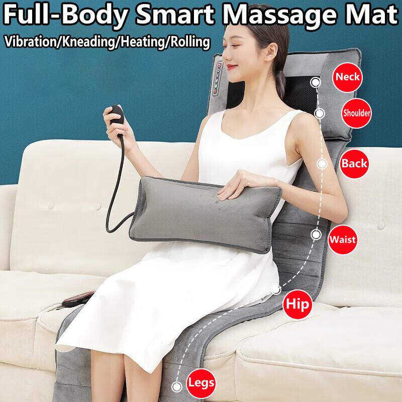 Full-Body Heat & Shiatsu Massage Mattress for Home & Office Use