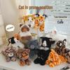 Calico & Siamese Cross-legged Cat Plush Toy Pillow for Women