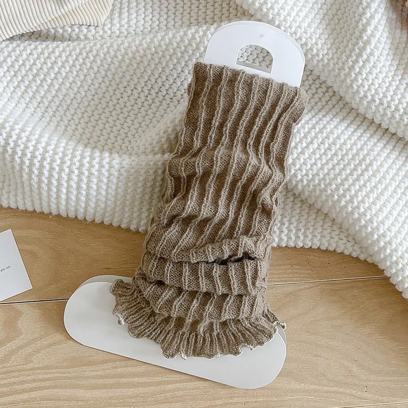 Socken Gestrickte Socken Einfarbige Lange Röhren Wadenhohe Socken Saison Stapelsocken Lolita Socken Damen