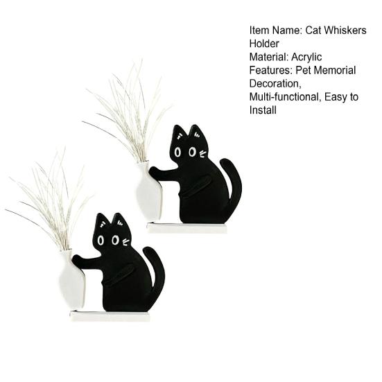 1/2 Stuks Kat Snorharen Houder Koelkast Magneet Kat Haar Miniatuur Vaas Verzamelaars Container Huisdier Herdenkings Souvenir Decoratie