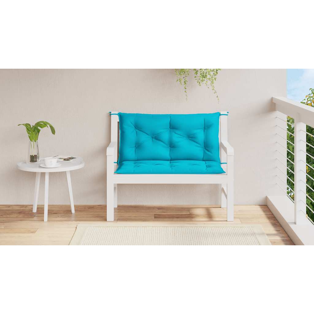 Garden Bench Cushions 2 Pcs. Turquoise 100 X 50 X 7 Cm Fabric