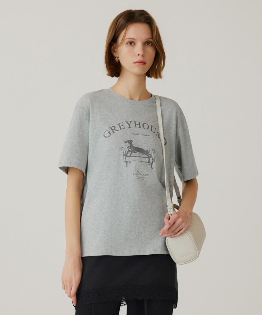 Siyajyu Sitp5264 Greyhound Short Sleeve T-Shirt_Melange Gray