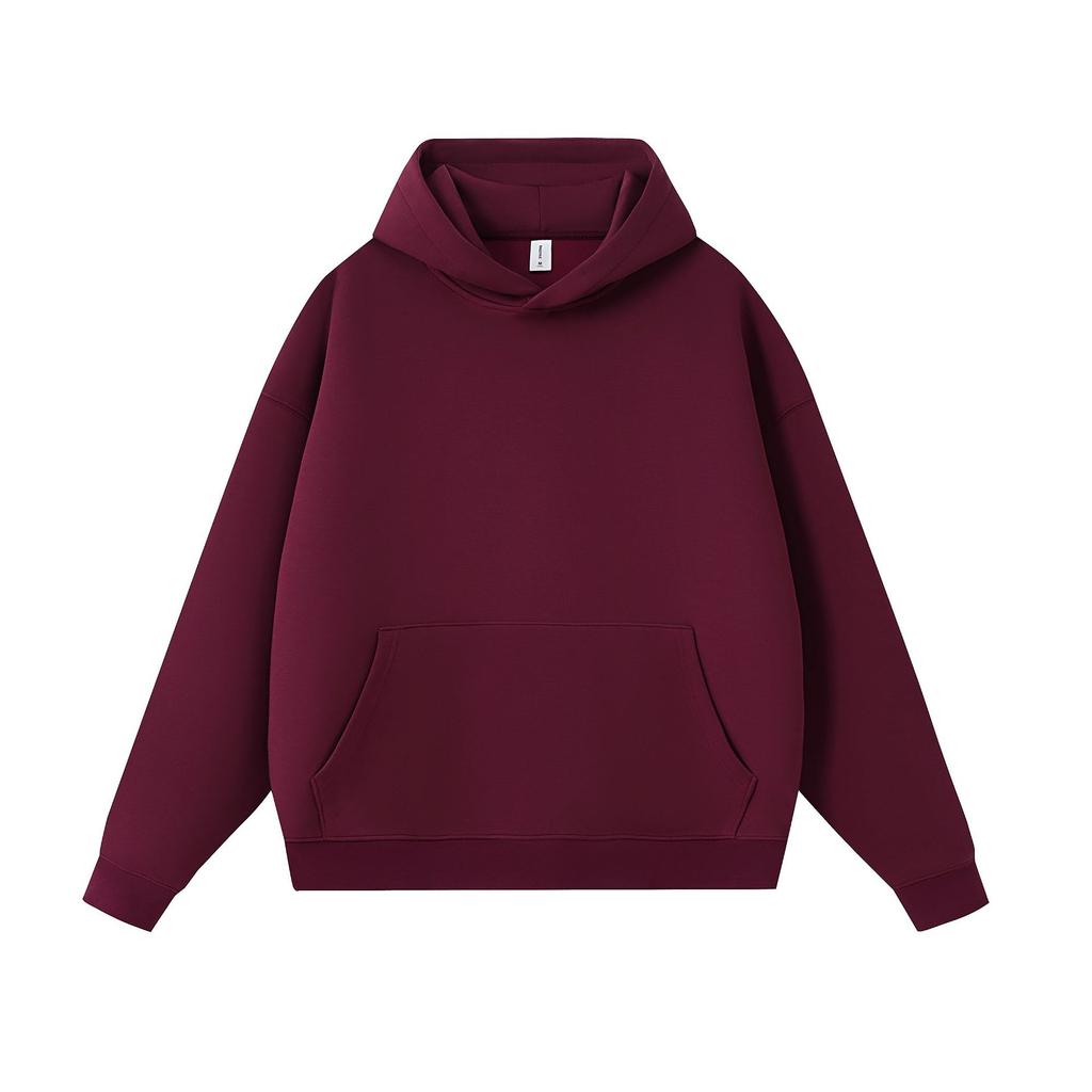 Męska bluza z kapturem Air Layer 400G, gładka, luźny krój, oversize, z polaru, z obniżonym ramieniem