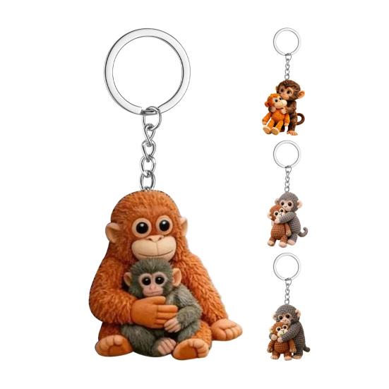 1/2 Stück Schlüsselanhänger Anhänger 3D Affe umarmt Affen Schlüsselanhänger Rucksack Schreibtisch Dekoration Tragbare Tasche Charm Zubehör