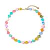 Barevný náhrdelník s velkými korálky pro ženy Pryskyřičné korálky Krátký náhrdelník Bohatý styl Masivní choker pro letní plážovou párty dovolenou