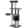 Cat Tree Activity Centre Multi-Equipped Scratching Posts Scratcher Hanging Ball Toy Condo Platforms Grey