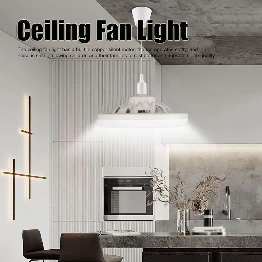 Smart 30W Ceiling Fan With Remote Control Lighting E27 Conversion Base 3Wind Speeds LED Ceiling Lamp Suitable for Bedroom Living
