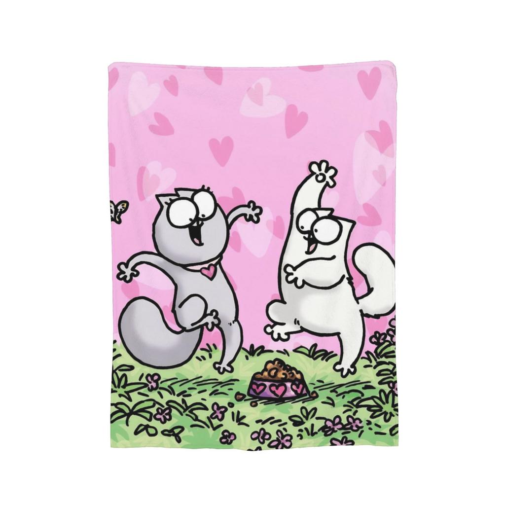 Couverture en Flanelle Chat Humoristique Chat Simons Couverture pour Literie Extérieur Couette Légère,