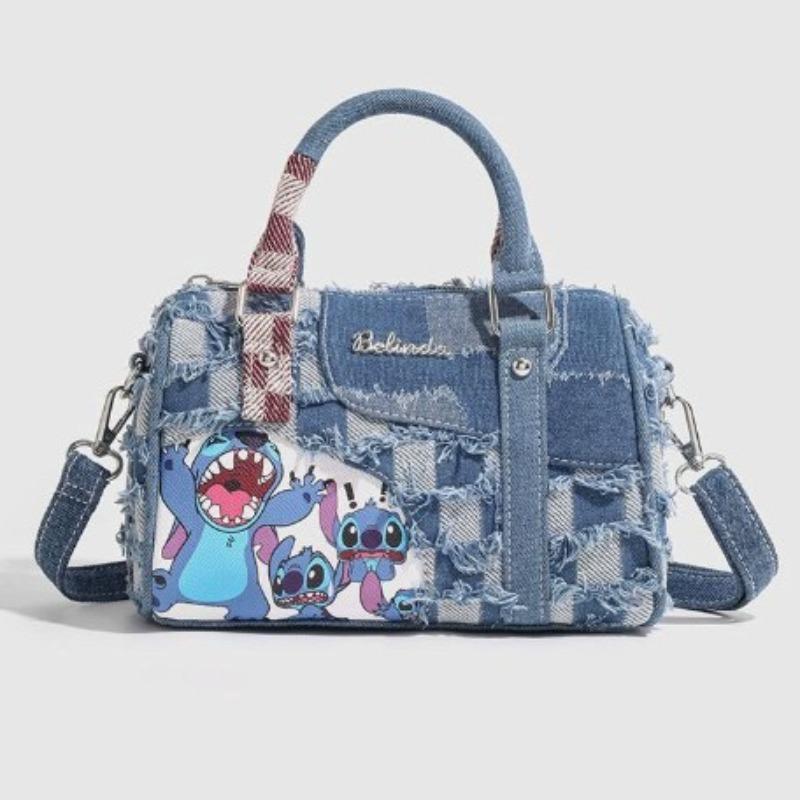 A Niche Cartoon Cowboy Distressed Patchwork Crossbody Tote Pillowcase Bag