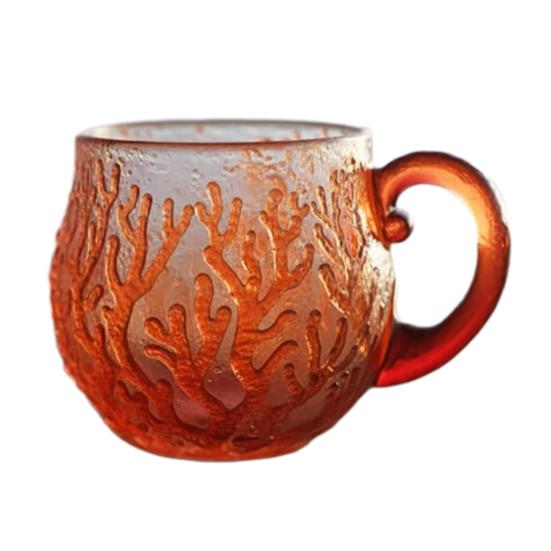 Mok van hars met oceanthema Handgemaakte koffie-theemok Kleurrijk verloop Kunsthandwerk Kop Uniek cadeau voor thuis- en kantoorgebruik