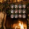 Outdoor Christmas Decor 12 Pcs 2D Flat Pearl Painting Ornament, Acrylic Santa Tree Snowman Unique Car Hanging Ornaments Decoration, Double Sided