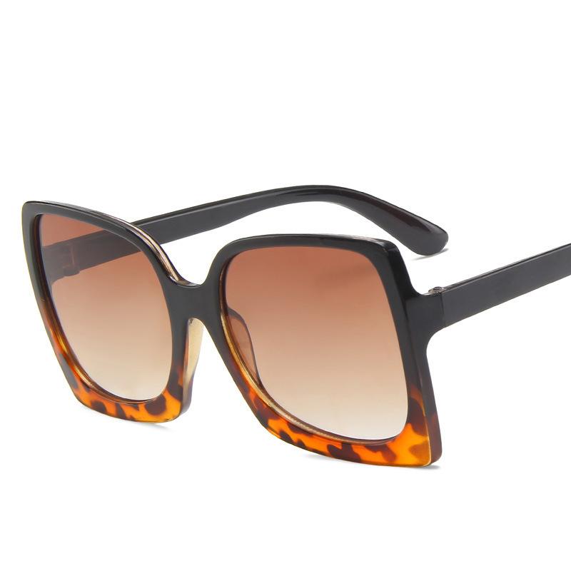 Fashion Oversize Square Sunglasses For Women Big Frame Luxury Brand Black Vintage Gradient Shades