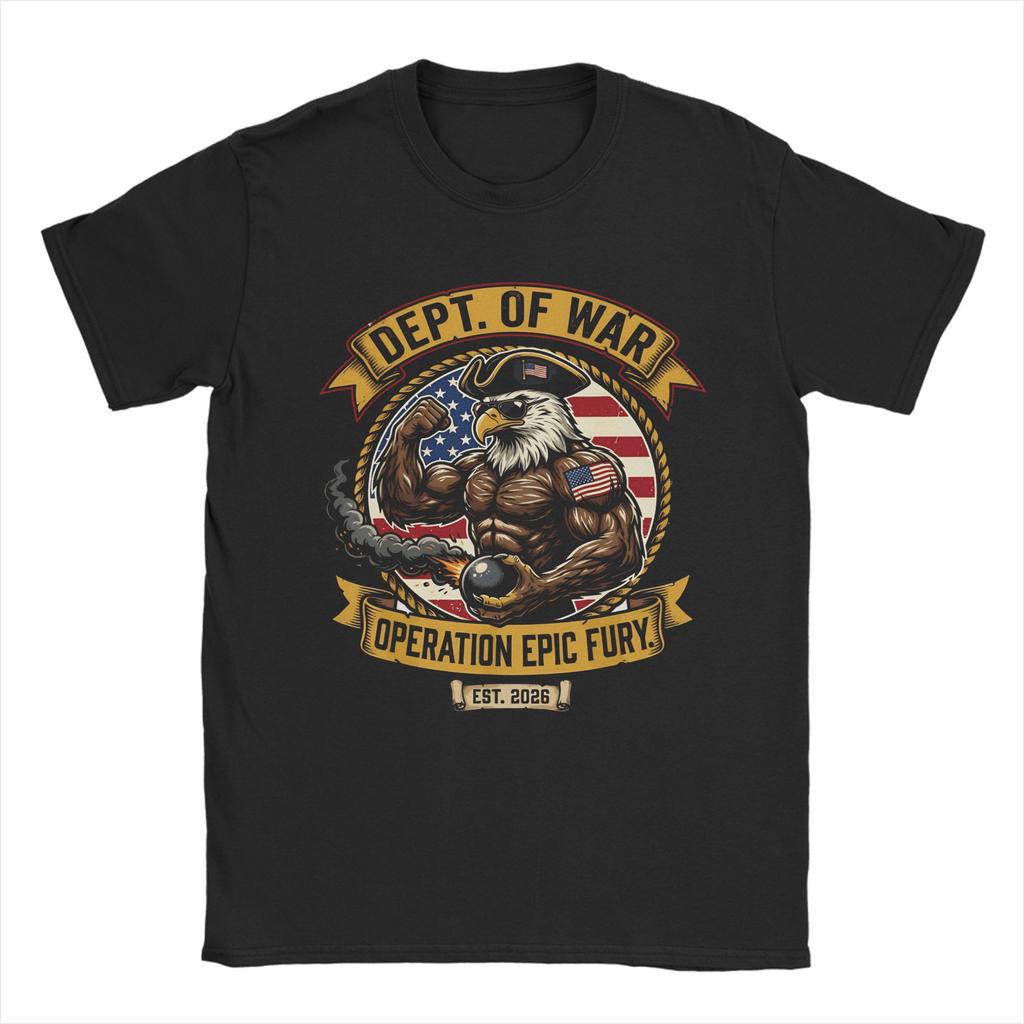 Operation Epic Fury T Shirt for Unisex Pure Cotton Novelty TShirts Crewneck Tees Short Sleeve Clothing Unique