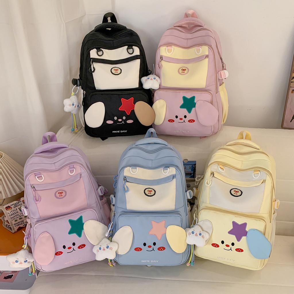 Schoolbag Cute Small Fresh Schoolbag Female Junior High School Students High Value Lightweight Travel Backpack Large Capacity Versatile Student