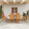Garden Dining Set 7 Pcs Brown Solid Acacia Wood