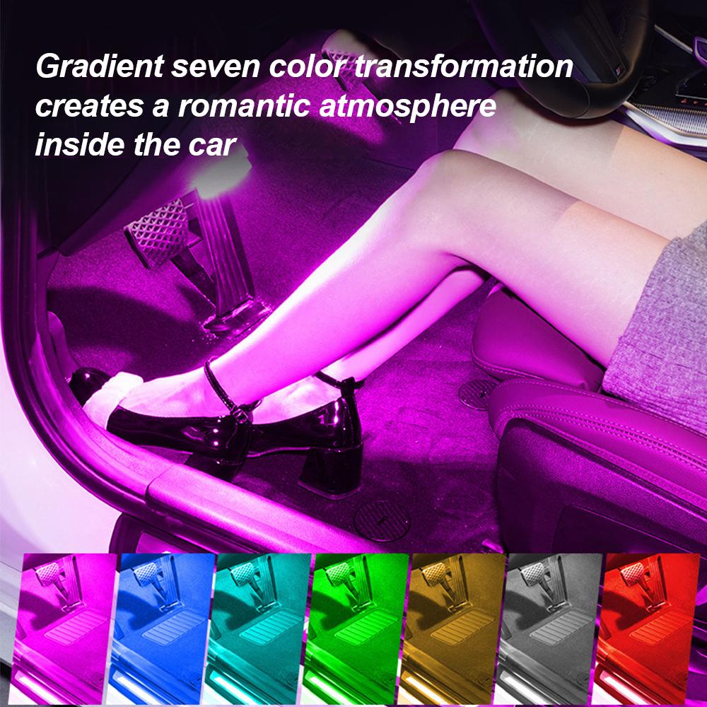 Magnetic Touch LED Car Light 6 LEDs 5V USB/Type-C Rechargeable - Multi-Color Interior Illumination