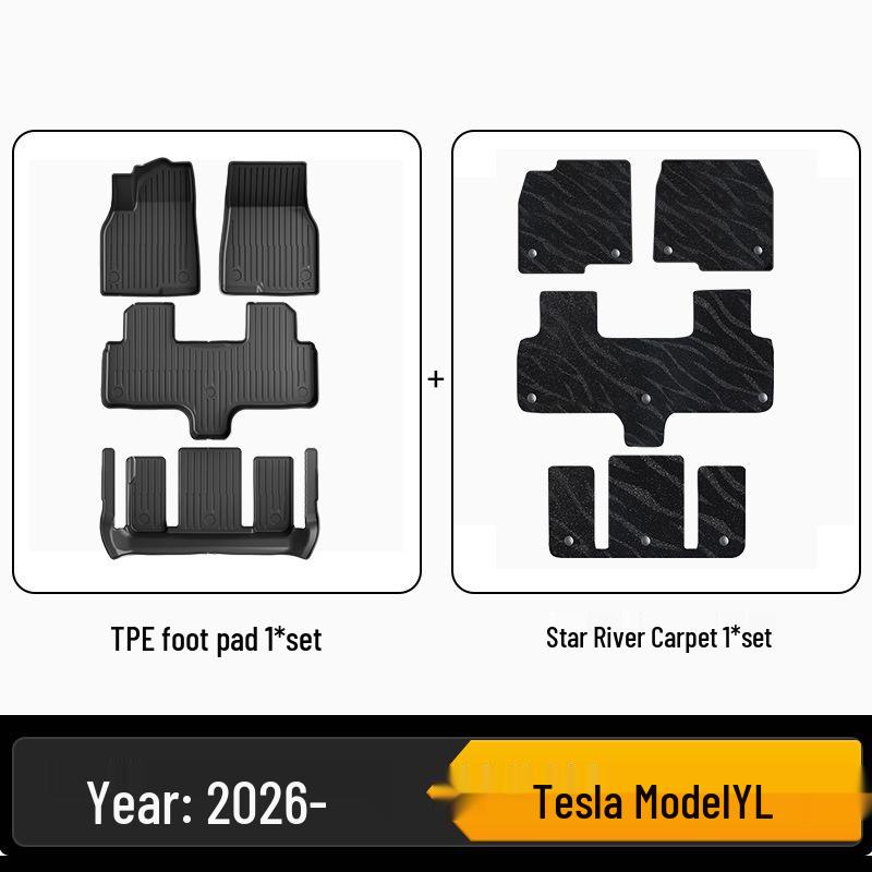 Tesla YL Carbon Fiber Texture Floor Mats & Trunk Mat TPE Accessories