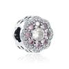POMOiii New 925 Sterling Silver Rose Girl Boy Pink Sparkle Spacer Clip Charm Bead Fit Original Fashion Bracelet Diy Jewelry For Women