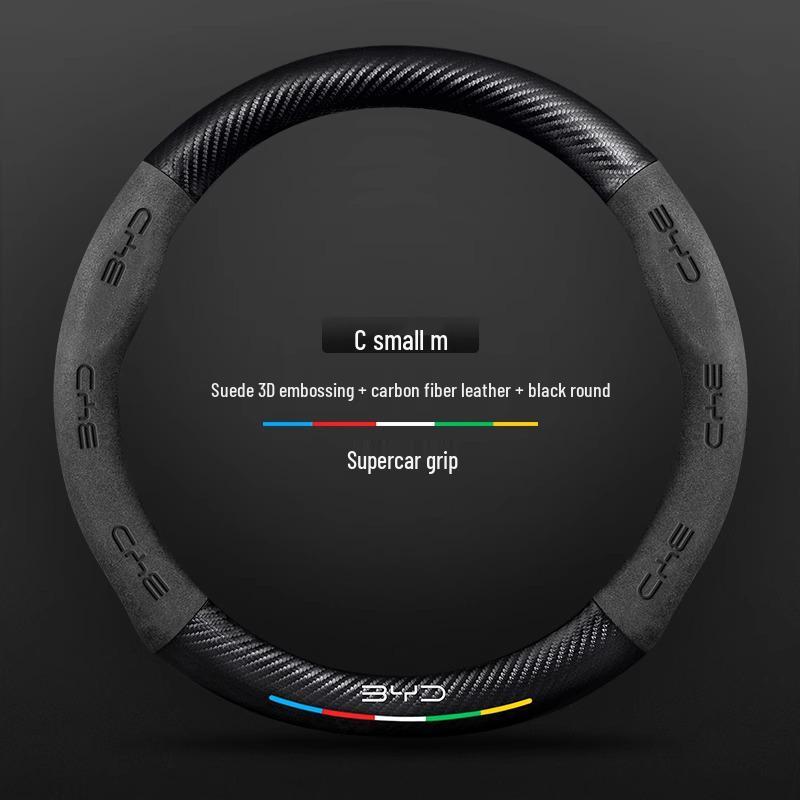Suede Steering Wheel Cover for BYD Models: Song Pro, Qin, PULS, Tang MAX, Han, Yuan, F3, F6
