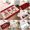 Christmas Door Mat Plaid Pattern Welcome Rug Festive Home Decor Mat Non Slip Floor Protector for Xmas Entrance