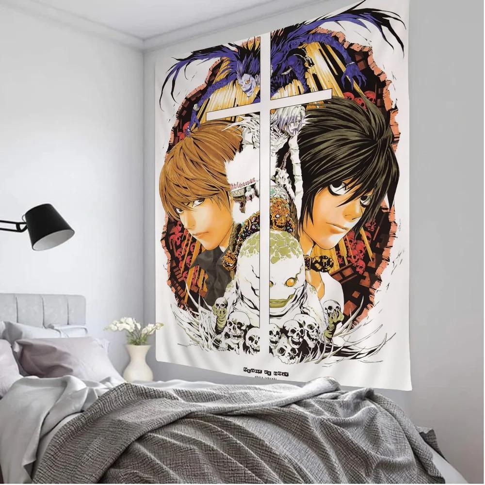 VIKAMA Death Note Printed Wall Tapestry Large Wall Art Scifi Living Room Home Decor Rug Bedroom Dormitory Wall Hanging