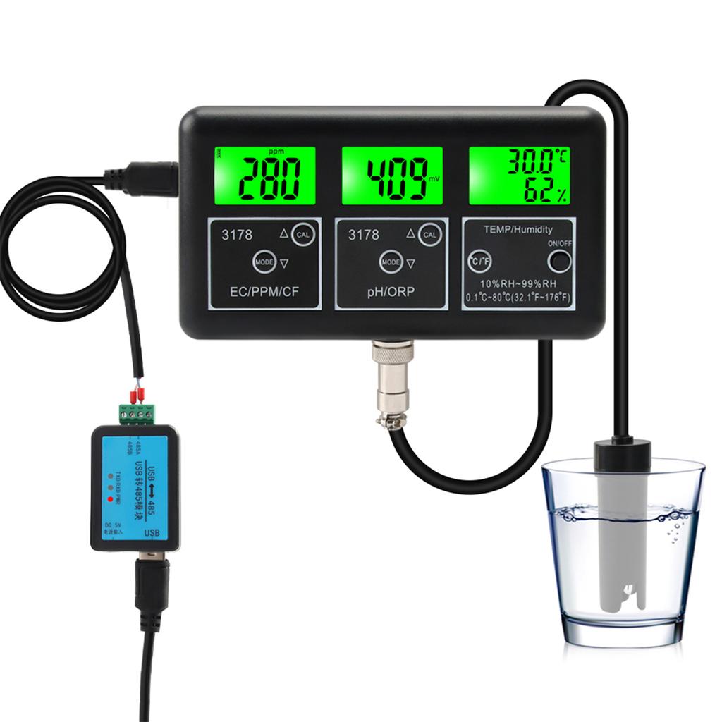 7 In 1 PH Meter for Water Digital Water Quality Tester ECCelsius CelsiusPHCelsiusCFCelsiusORPCelsiusTemperatureCelsiusHumidity Meter with   Comm