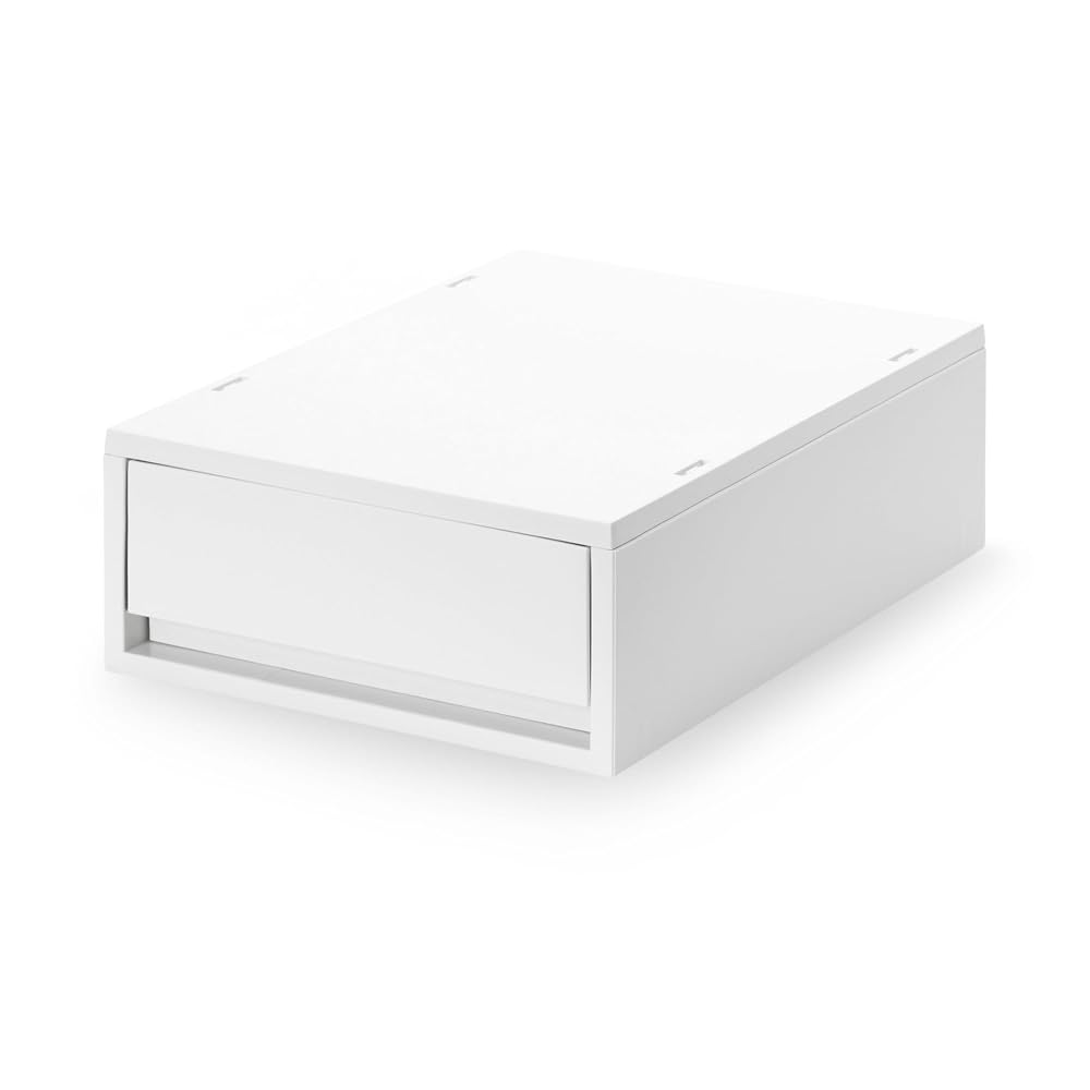 MUJI Recycled Polypropylene Small Item Storage Case, Medium, White Gray - Approx. W26 X D37 X H12cm