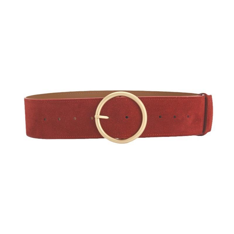 Wide Belt for Women Fashion Versatile Leather Waist Seal Retro High-end Ins Style Decorative Dress Matte Belt for Women