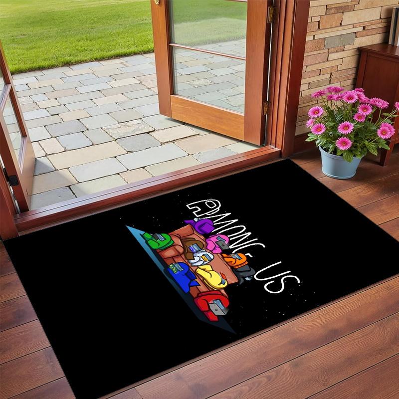 Tapis Peluche Velours Cristal Impression Among Us Anti ?Vêtements de nuit ?Tapis de sol résistant pour décoration intérieure de maison