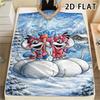 1 Stuk diddl Print Flanellen Deken, Hoge Kwaliteit Comfortabel voor Alle Seizoenen, Woondecoratie, Warmte en Comfort, Perfect voor Kerstcadeaus