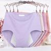 High Waist Solid Color Ribbed Women Briefs Leakproof Physiological Period Panties