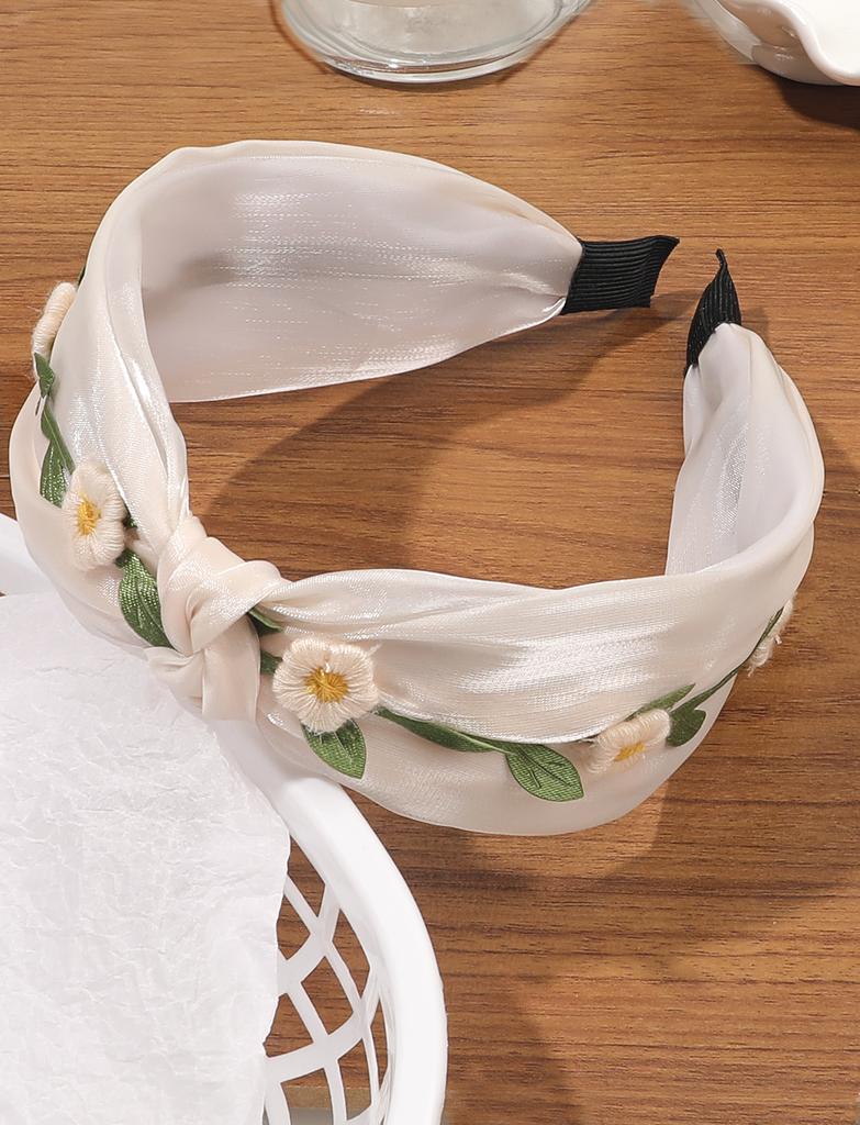 Floral Embroidery Headbands For Women Girls Wide Head Bands For Women'S Hair Cute Spring Flower Printed Hairband
