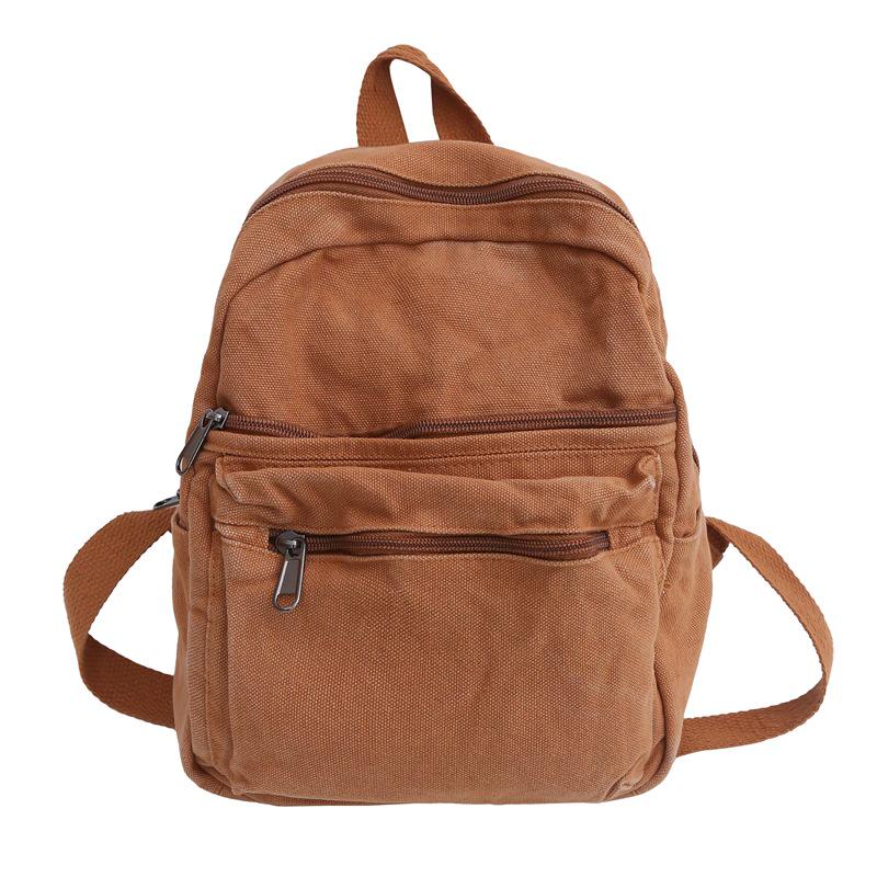 Borsa a Mano/Spalla da Donna in Tela Lavata Retrò - Zaino Casual Leggero per Studenti