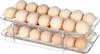 Egg Crate for Refrigerators, Automatic Rolling Design, Holds 28 Eggs, Two-Tier, Transparent, Egg Rack, 32.5cm x 16.5cm x 9cm