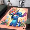 Stitch Is Holding  Carpet with Floral Patterns - Non-slip Kitchen and Outdoor Carpet Home and Bedroom Decorations Birthday Gifts