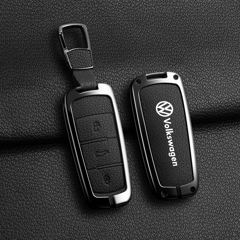 Leder Auto Zinklegierung Schlüsselanhänger Hülle Fernbedienung Schale Für Volkswagen VW Passat 3C CC B6 B7 B7L R36 Maogotan B5 Schlüsselanhänger Zubehör