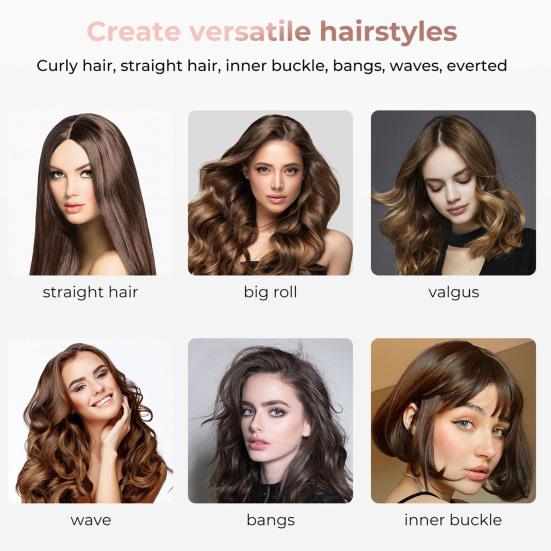 Wired Curling Brush Multi-functional Thermal Brush Fast Heating Negative Ion Round Brush Electric Hair Straightening Curling Wand Tools