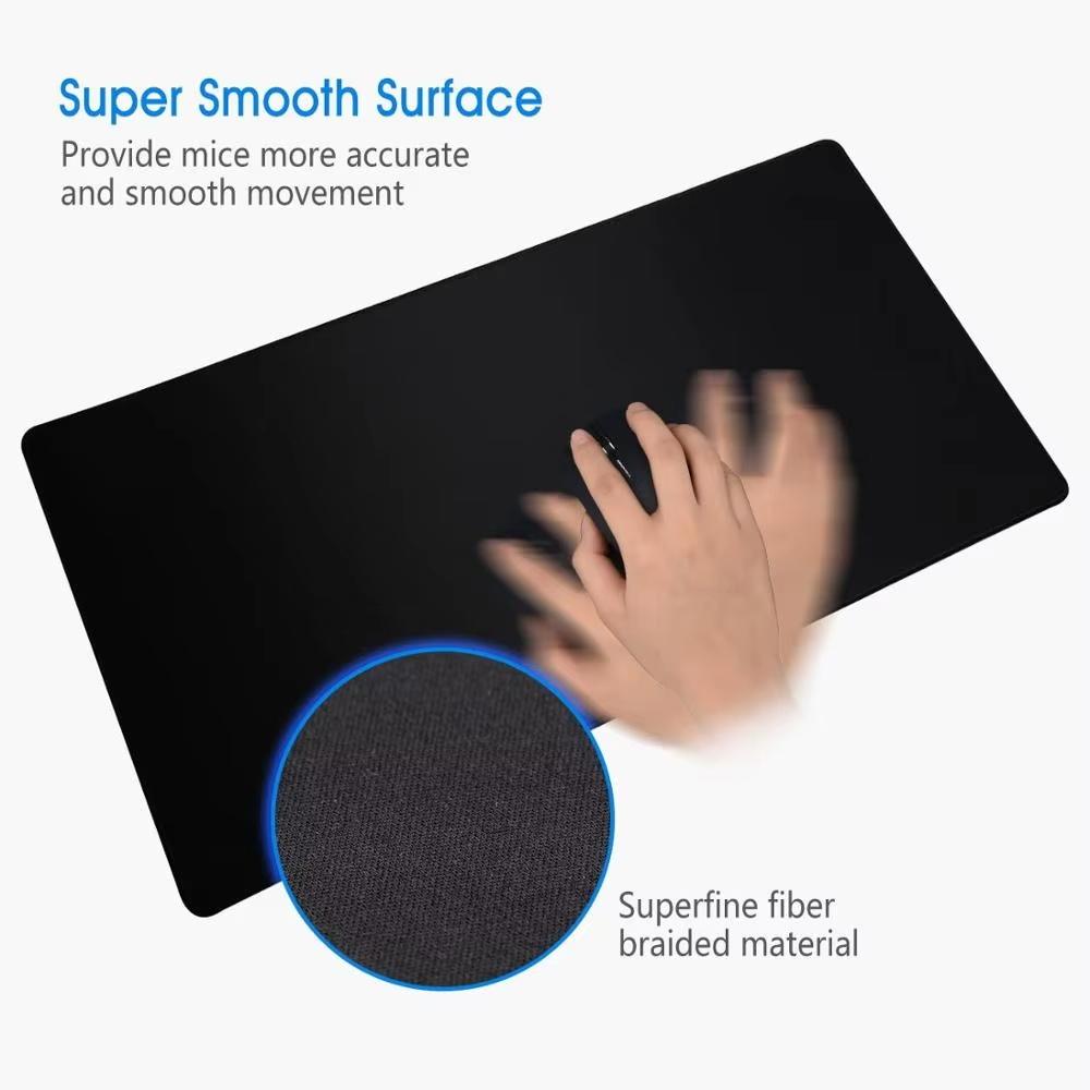 Large Gaming Mouse Pad B&W Manga Style Line Art Anime Girl XXL Deskmat Non‑Slip Rubber Mousepads Keyboard Mat Game Table Mats