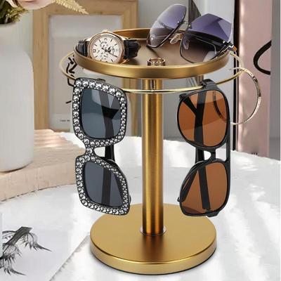 Rotating Sunglass Organizer Eye Glass Display Stand 360 Degree Rotation With Tray Jewelry Storage Organizer Detachable Home