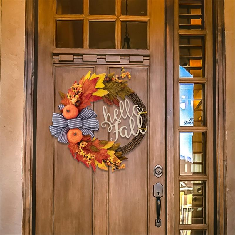 Fall Season Artificial Wreath Decors Decorative Wreath Hangings For Autumn Celebration Welcoming Touch Flower Rings