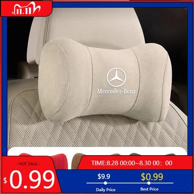 GLC GLB Autositz Wildleder Memory-Schaum Nackenkissen Kopfstütze für Mercedes Benz AMG W204 W205 W203 W211 W212 W213 W201 W210 W124 W1